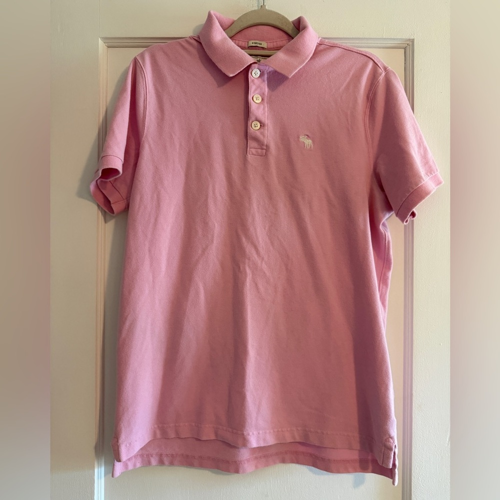 Abercrombie & Fitch Short Sleeve Y2K Cotton Polo Pink Shirt